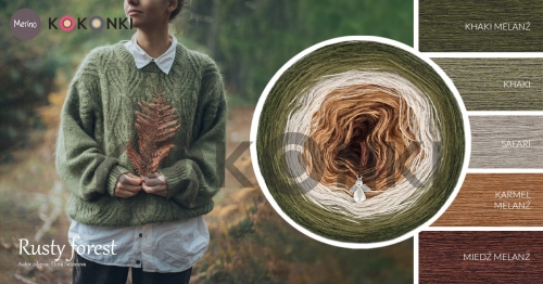 KOKONEK MERINO Rusty Forest 675 300 g/ 1400 m