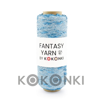 Efektní niť FANTASY YARN KOKONKI modrá s nopky 400 metrů