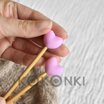 Zarážky na jehlice KOKONKI SRDÍČKO růžové