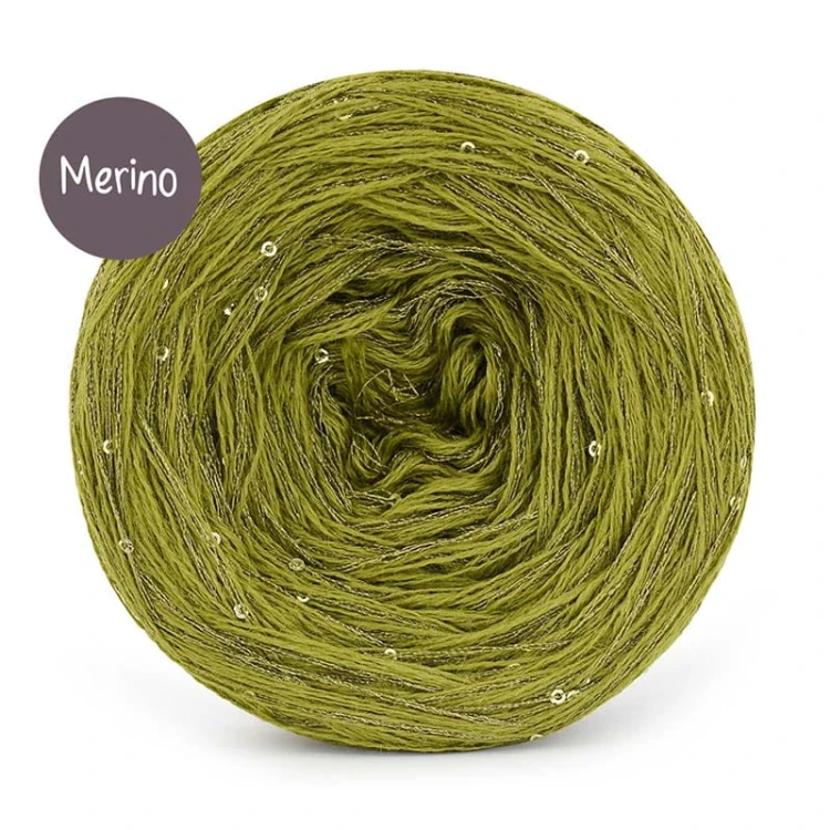 KOKONEK MERINO mono GLOW oliva MG05 415 g/ 1200 m