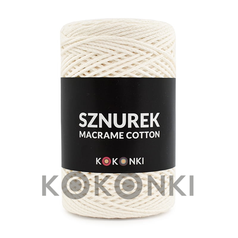 KOKONKI MACRAME COTTON 2mm/200 m barva krémová